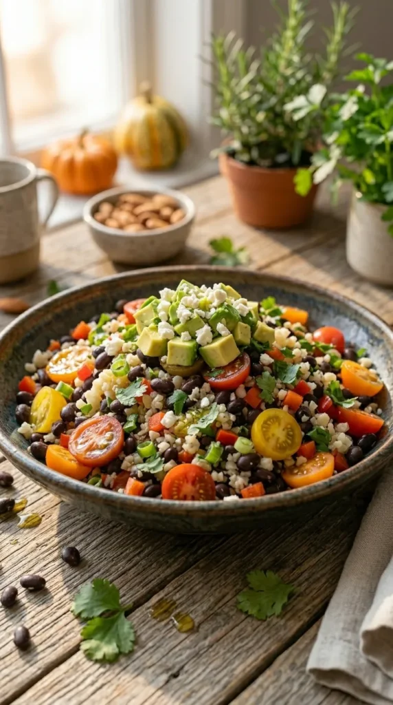 Easy Black Bean Cauliflower Rice Salad – Low Carb & Protein-Packed