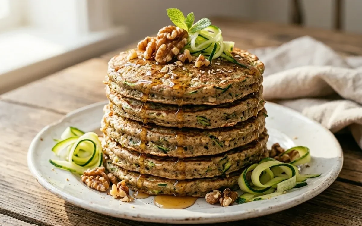 Healthy Zucchini Bread Oatmeal Pancakes – Easy Breakfast Recipe