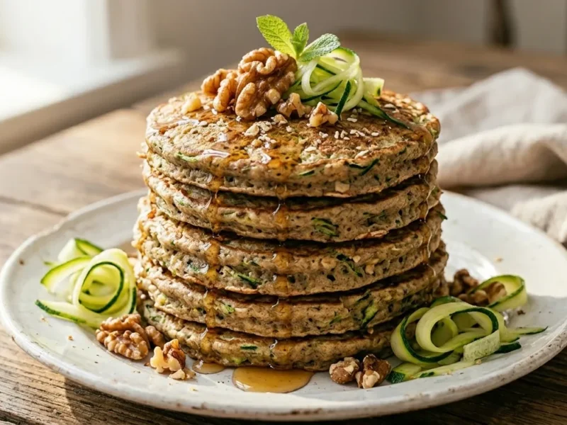 Healthy Zucchini Bread Oatmeal Pancakes – Easy Breakfast Recipe