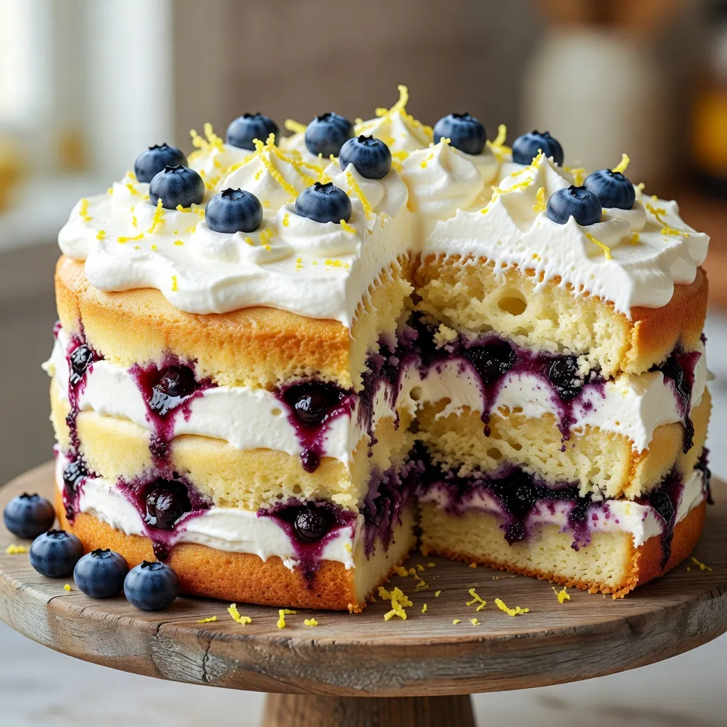 Lemon Blueberry Poke Cake