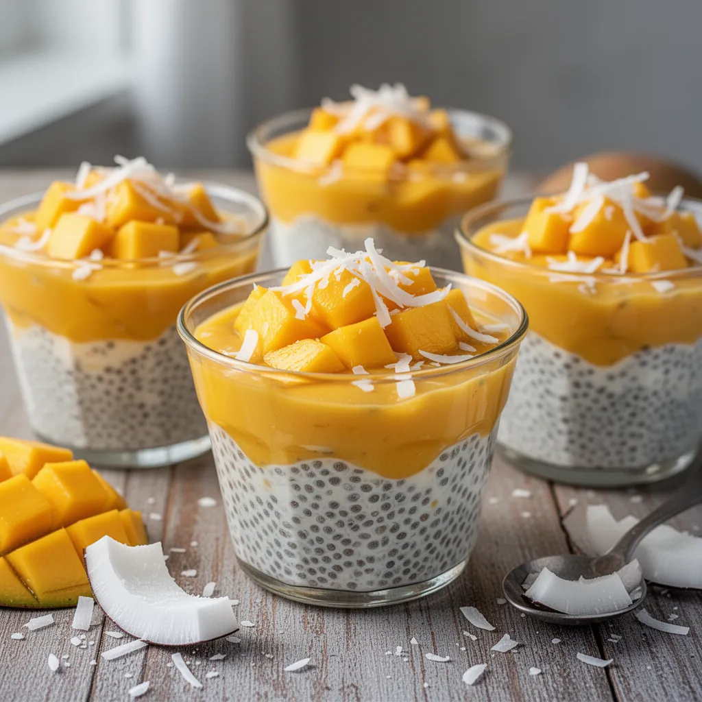 Mango Coconut Chia Pudding Cups