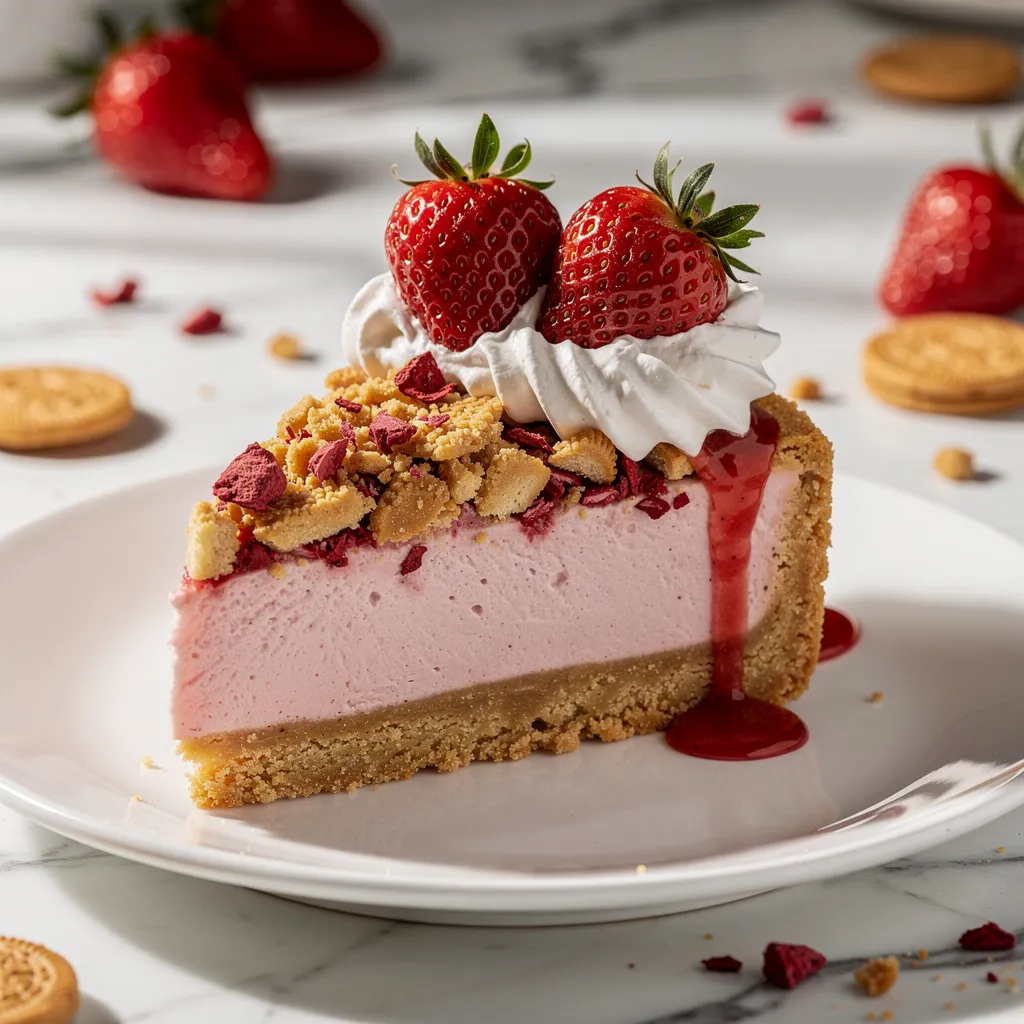 Strawberry Crunch Cheesecakeb