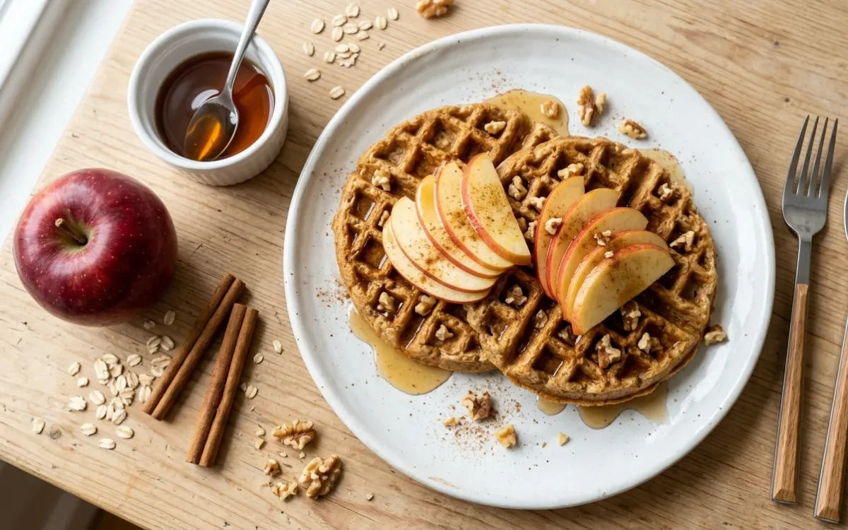 Vegan Apple Cinnamon Oatmeal Waffles: A Wholesome Breakfast Delight