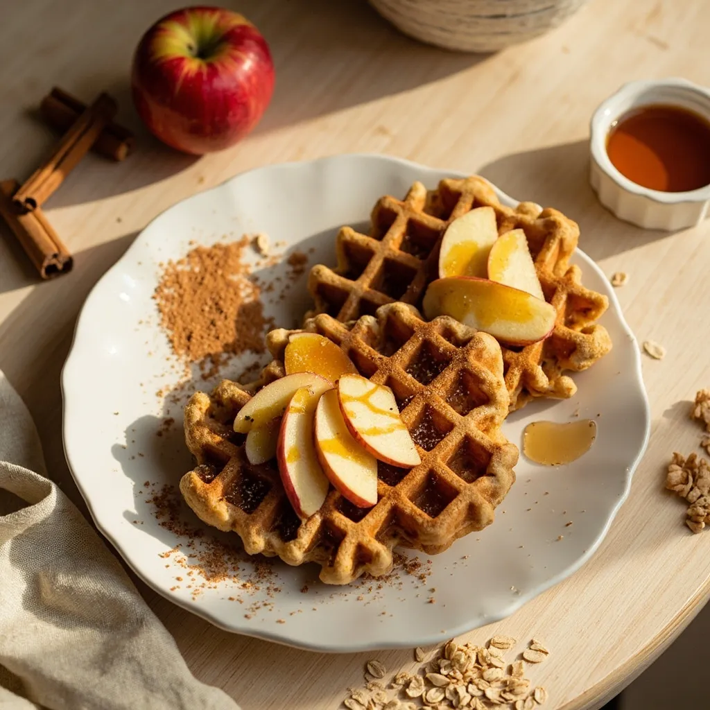 Vegan Apple Cinnamon Oatmeal Waffles: A Wholesome Breakfast Delight