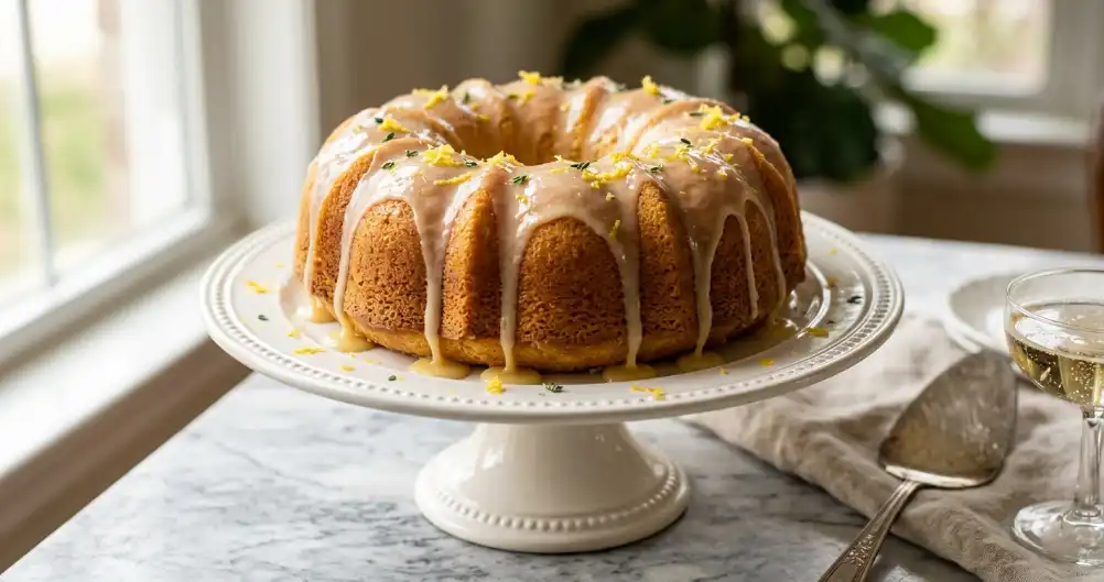 Champagne Lemon Bundt Cake (Light & Elegant Dessert)