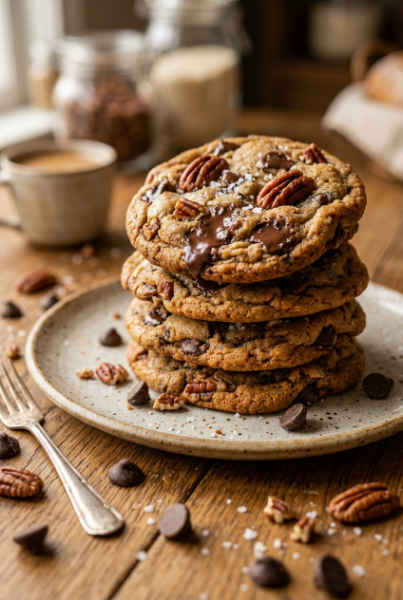 Chocolate Chip Pecan Cookies (Soft & Chewy)
