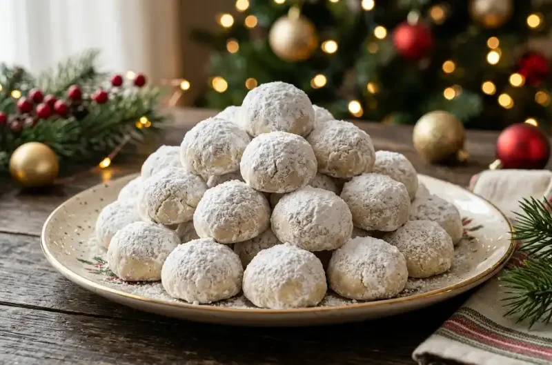 Cream Cheese Snowball Cookies (Soft & Buttery Holiday Treat)
