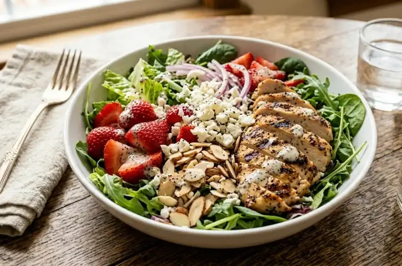 Crunchy Strawberry Poppy Seed Chicken Salad – Fresh & Fruity Lunch