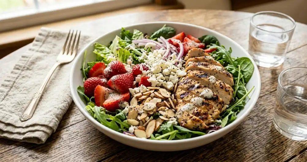Crunchy Strawberry Poppy Seed Chicken Salad – Fresh & Fruity Lunch