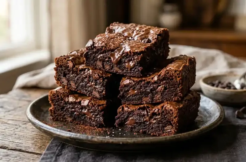 Double Chocolate White Bean Brownies (Healthy & Fudgy)