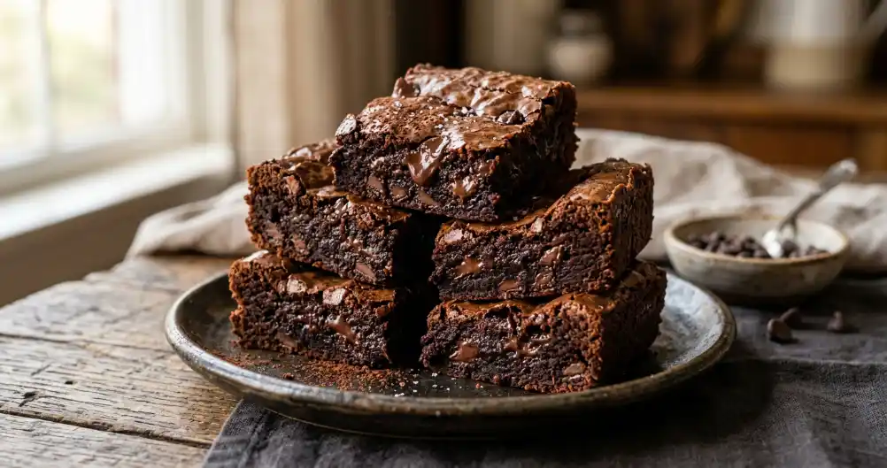 Double Chocolate White Bean Brownies (Healthy & Fudgy)