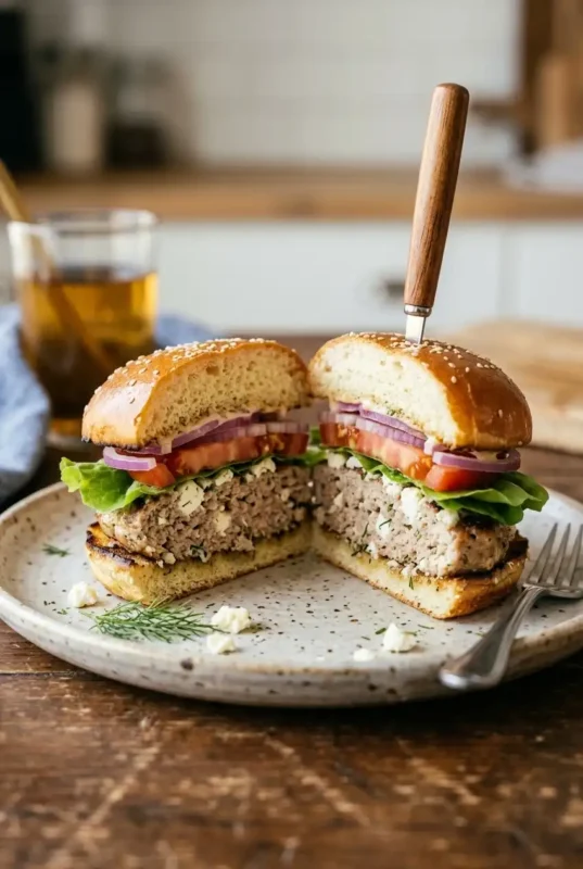 Feta Turkey Burgers (Juicy & Flavorful)1
