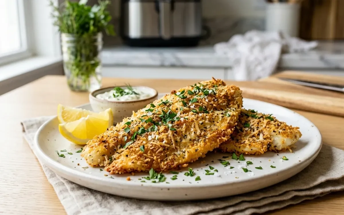 Air Fryer Parmesan Crusted Tilapia (Crispy & Easy)