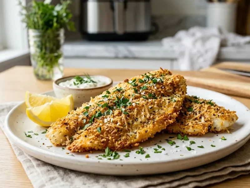 Air Fryer Parmesan Crusted Tilapia (Crispy & Easy)