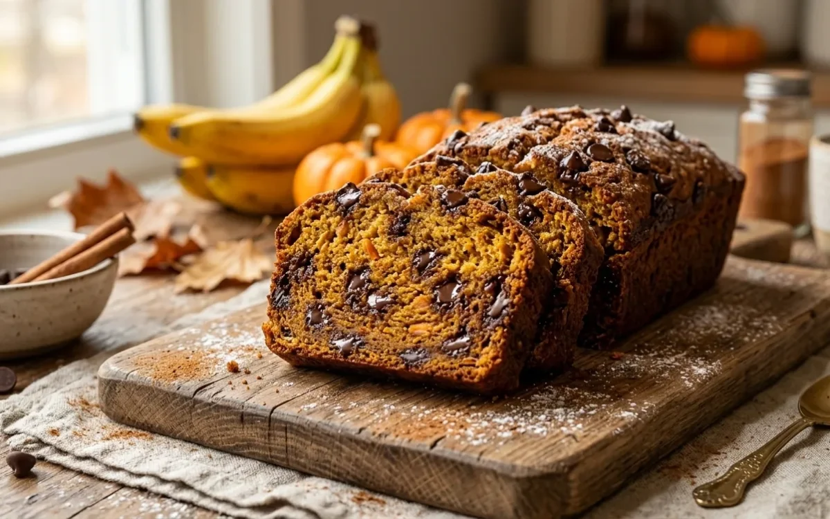 Pumpkin Chip Banana Bread (Moist & Perfect for Fall)