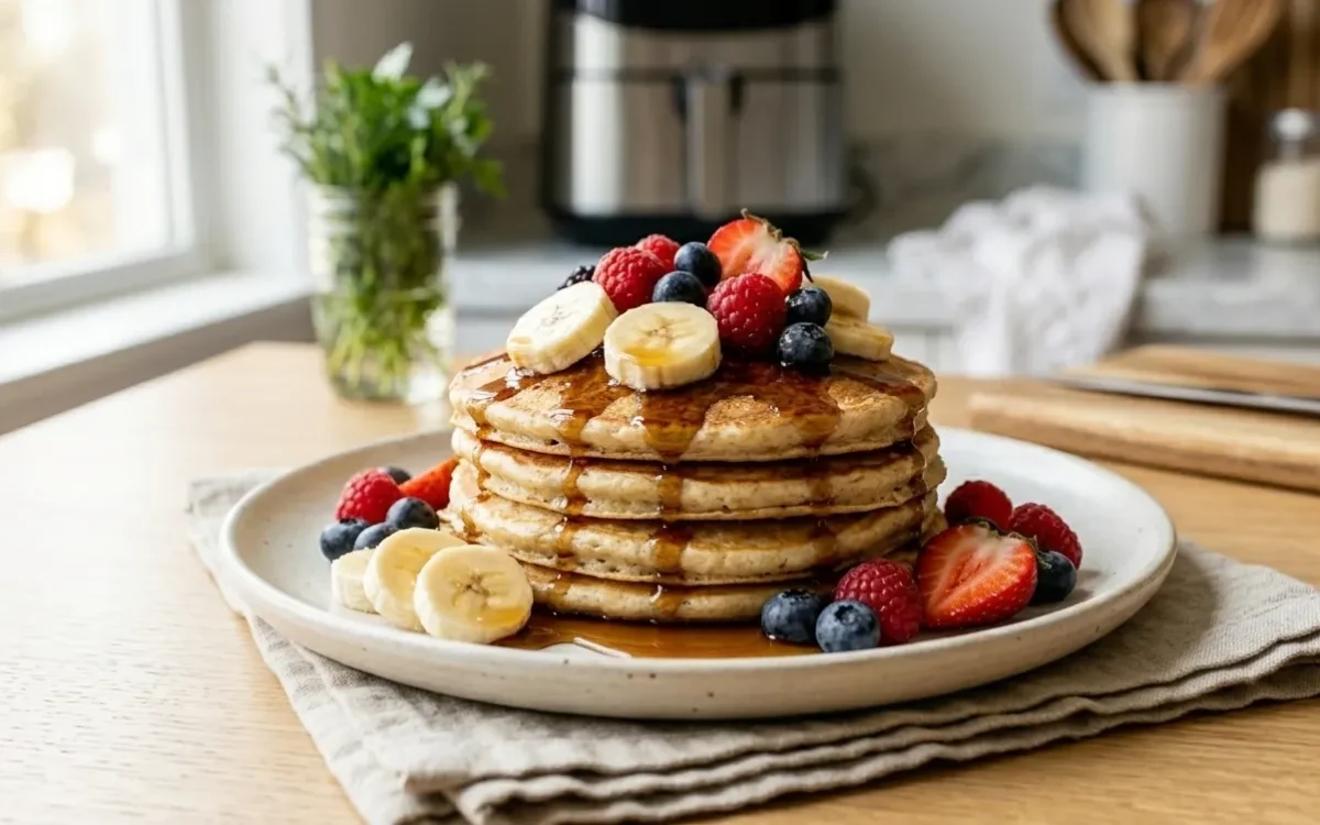 Banana Oat Pancakes (Healthy & Easy Breakfast)