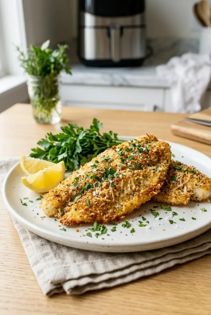 Air Fryer Parmesan Crusted Tilapia (Crispy & Easy)