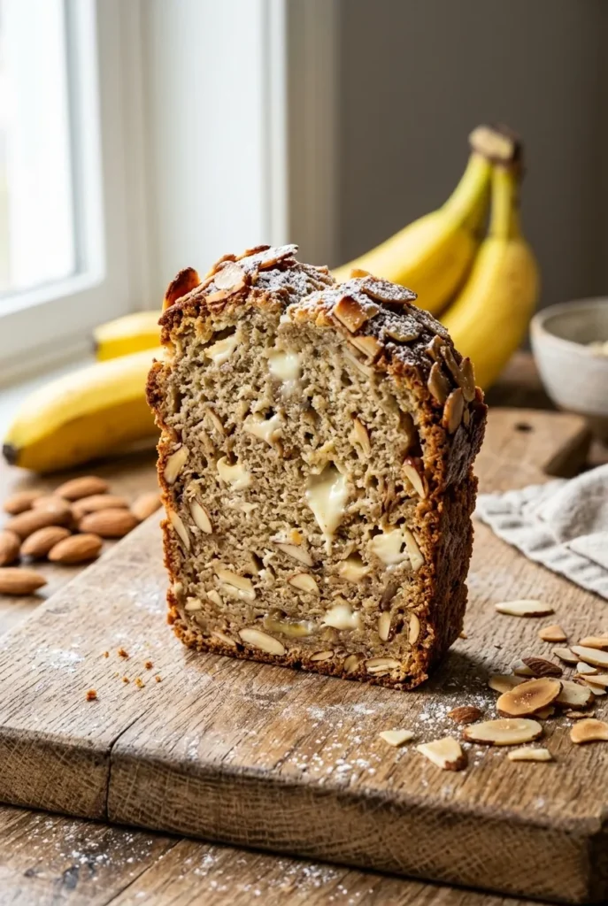White Chocolate Almond Banana Bread (Moist & Bakery-Style)