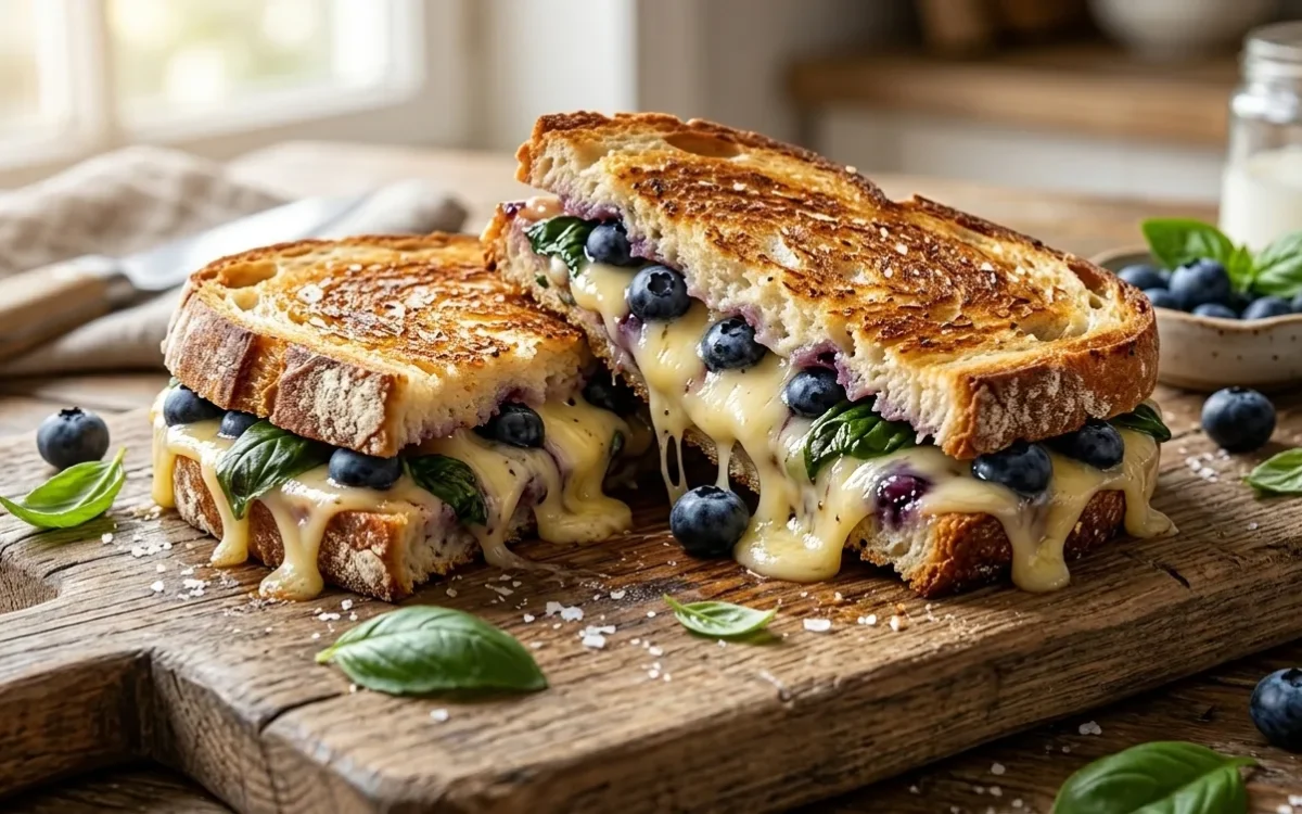 Blueberry Basil Grilled Cheese (Sweet & Savory Sandwich)
