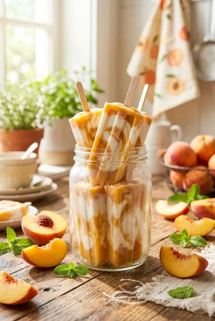 Peaches & Cream Popsicles (Easy & Refreshing Summer Treat)