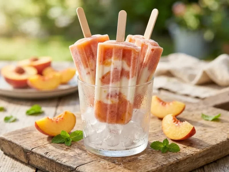 Peaches & Cream Popsicles (Easy & Refreshing Summer Treat)