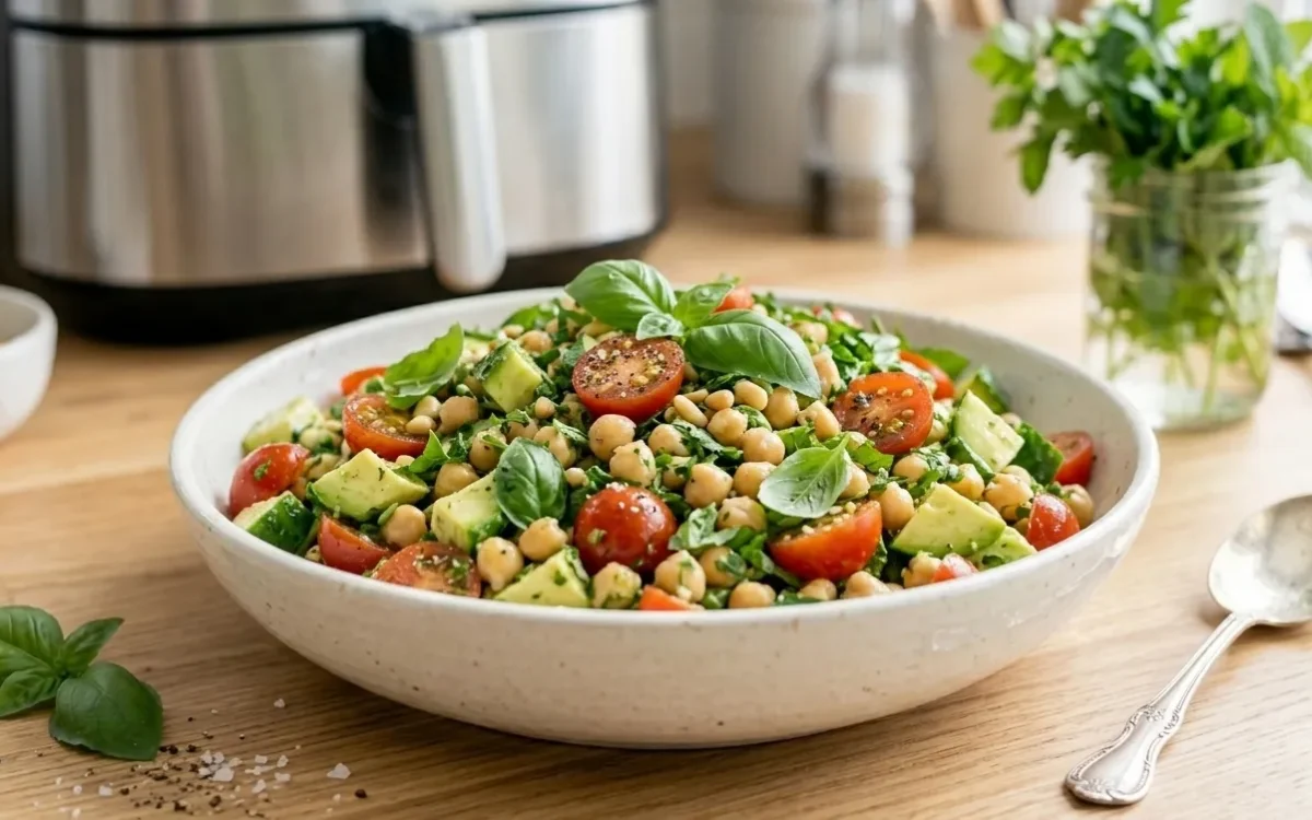 Fresh Chickpea Avocado Salad with Tomatoes