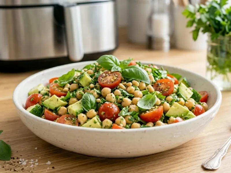 Fresh Chickpea Avocado Salad with Tomatoes