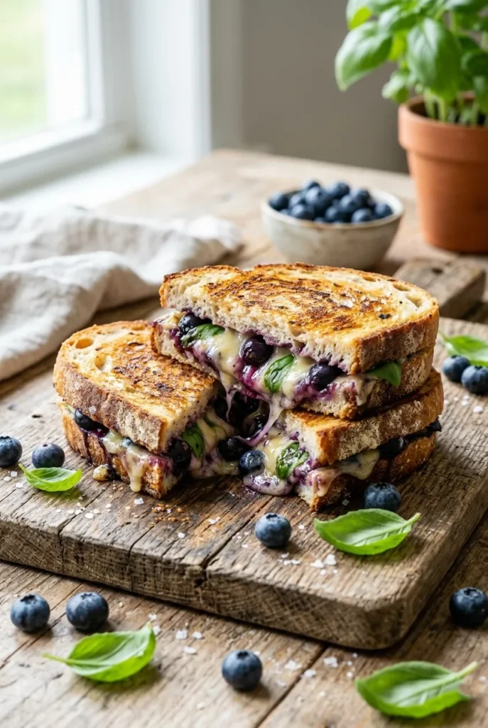 Blueberry Basil Grilled Cheese (Sweet & Savory Sandwich)