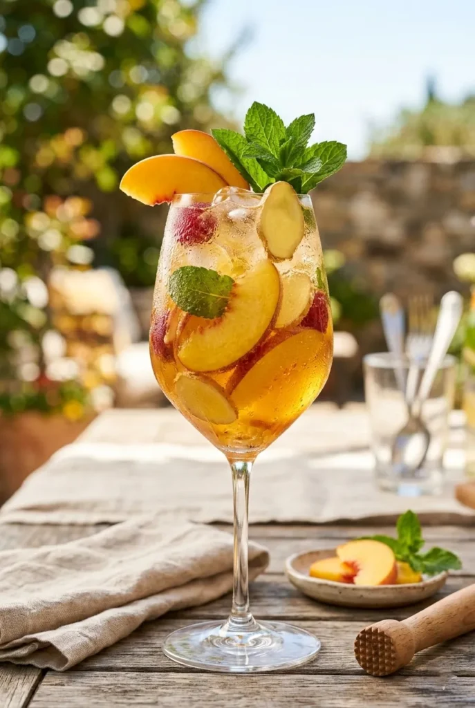 Ginger Peach Sangria (Refreshing & Easy Summer Drink)