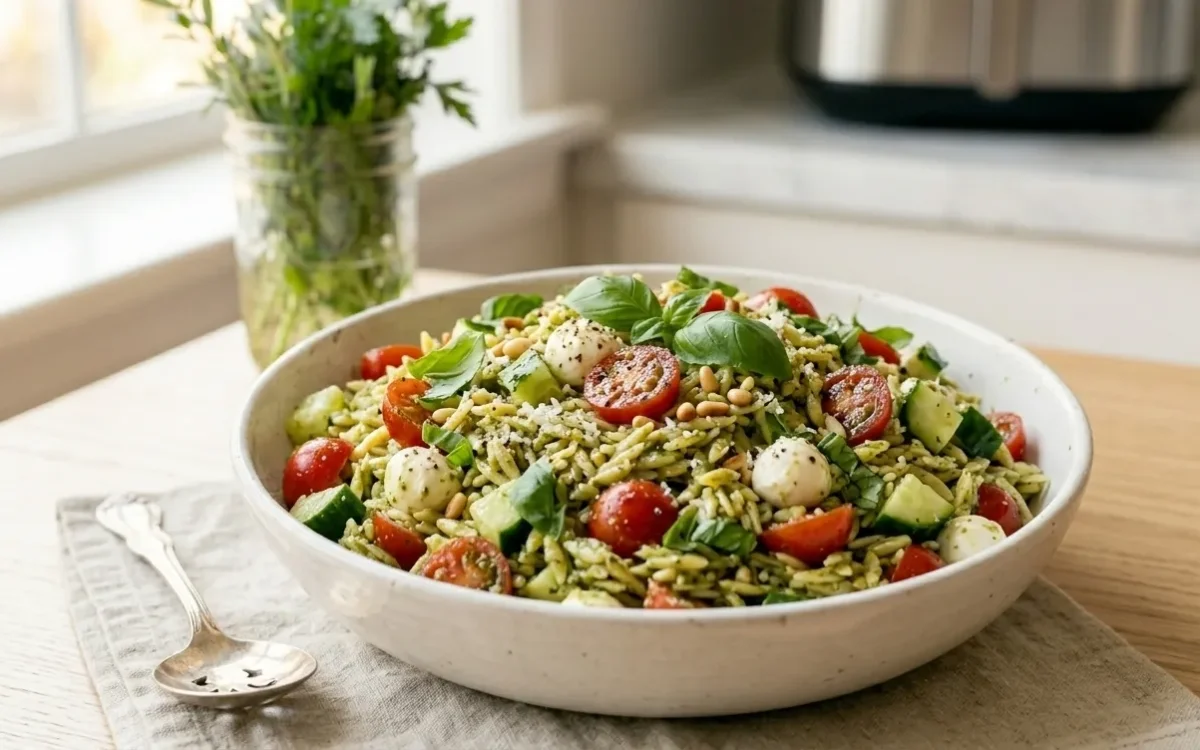 Easy Pesto Orzo Salad for Summer