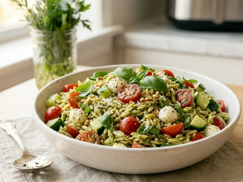 Easy Pesto Orzo Salad for Summer