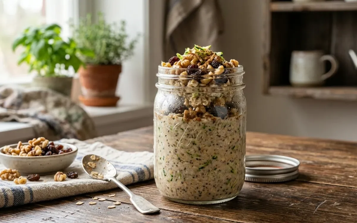 Zucchini Bread Overnight Oats (Healthy & Cozy Breakfast)