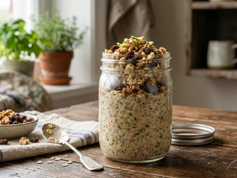 Zucchini Bread Overnight Oats (Healthy & Cozy Breakfast)