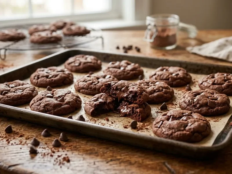 Chocolate Cake Mix Cookies (Easy & Chewy Dessert)