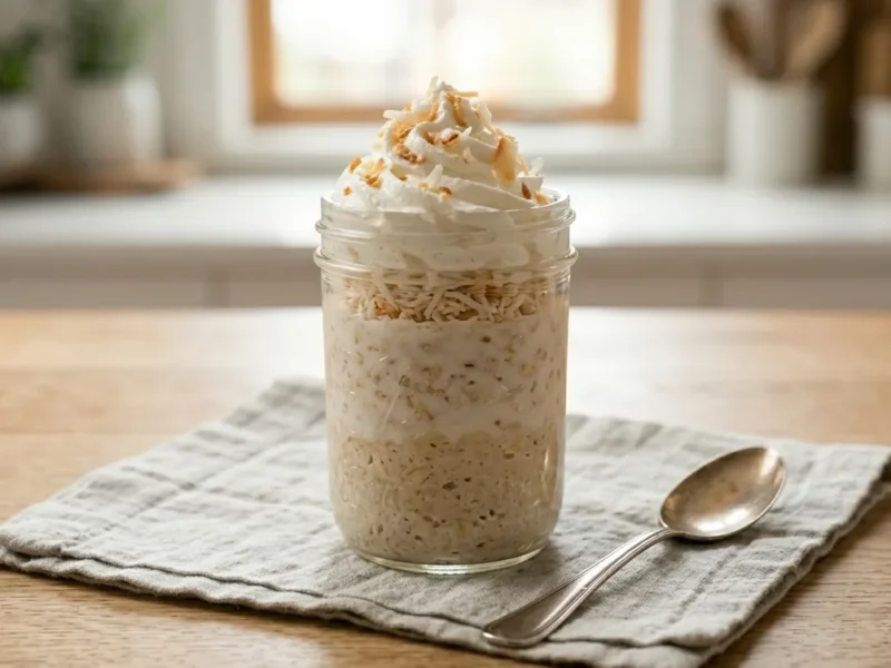 Coconut Cream Pie Overnight Oats (Healthy & Creamy Breakfast)