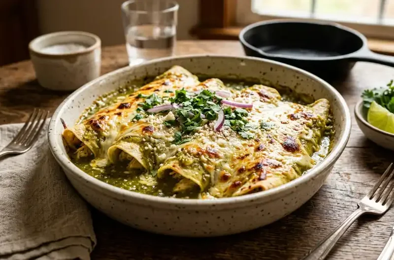 Green Chicken Enchiladas – Easy & Cheesy Dinner Recipe