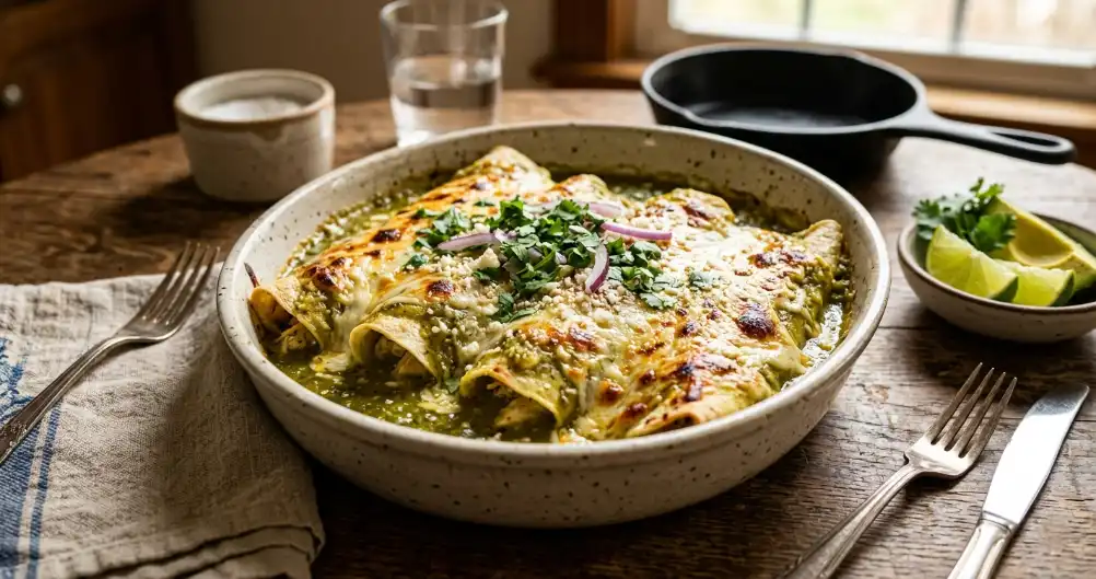 Green Chicken Enchiladas – Easy & Cheesy Dinner Recipe