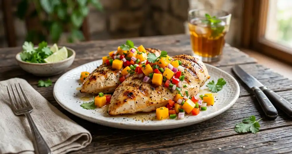 Grilled Chicken with Mango Salsa – Sweet & Tangy Dinner Recipe