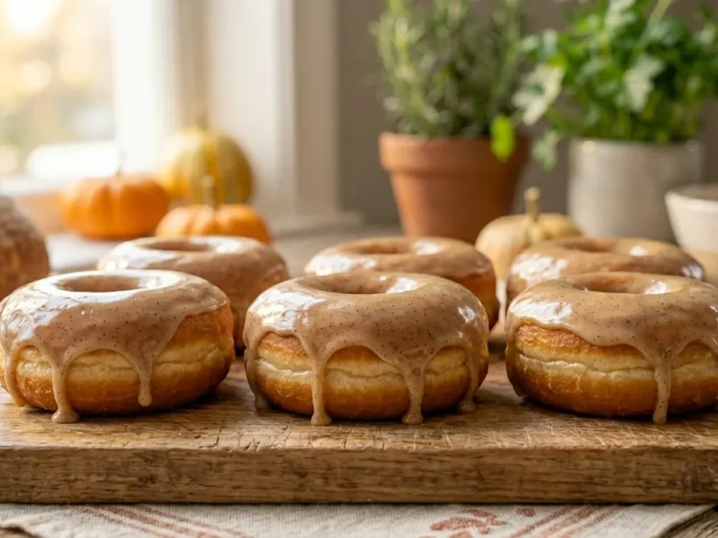 Triple Vanilla Donuts with Maple Vanilla Glaze (Soft & Fluffy)