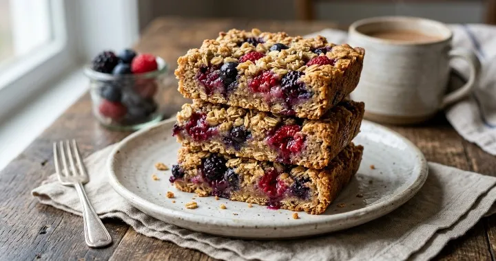 Mixed Berry Oatmeal Bars (Healthy & Easy Recipe)