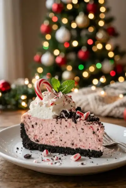No Bake Peppermint Oreo Cheesecake (Easy Holiday Dessert)1