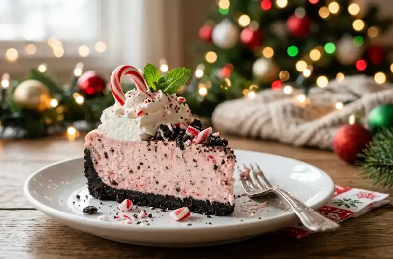 No Bake Peppermint Oreo Cheesecake (Easy Holiday Dessert)