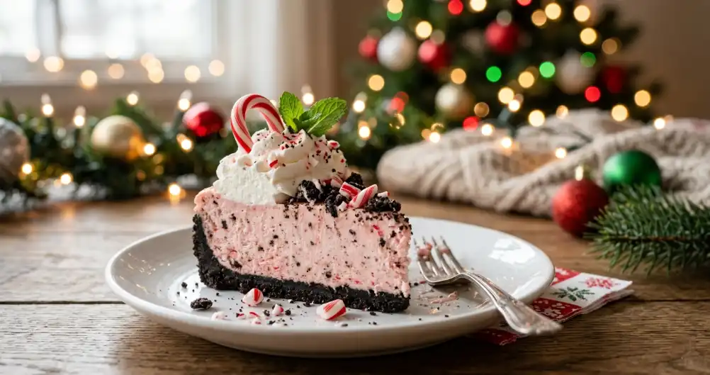 No Bake Peppermint Oreo Cheesecake (Easy Holiday Dessert)