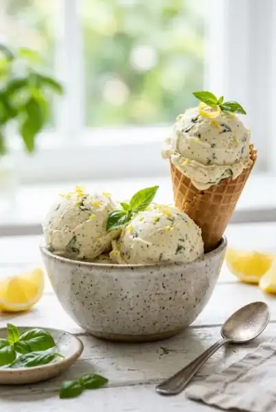 No-Churn Lemon Basil Ice Cream – Fresh & Creamy Summer Dessert 1_resized_resized