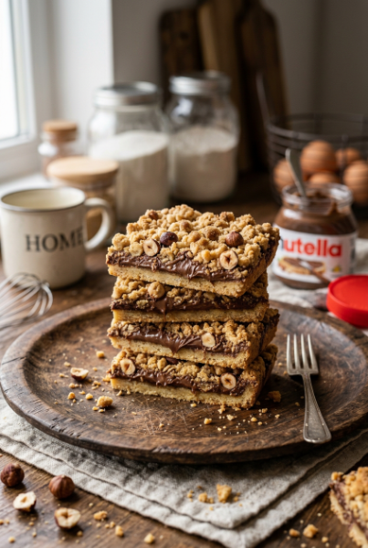 Nutella Crumble Bars (Easy & Delicious)