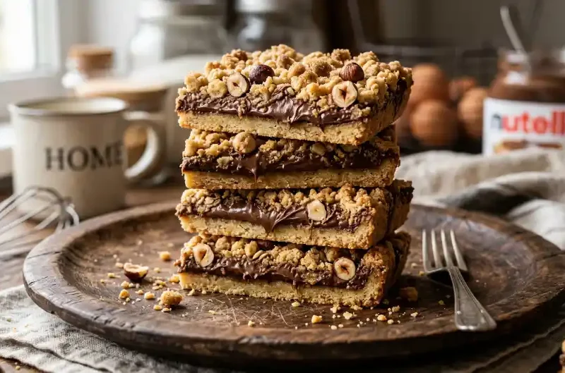 Nutella Crumble Bars (Easy & Delicious)