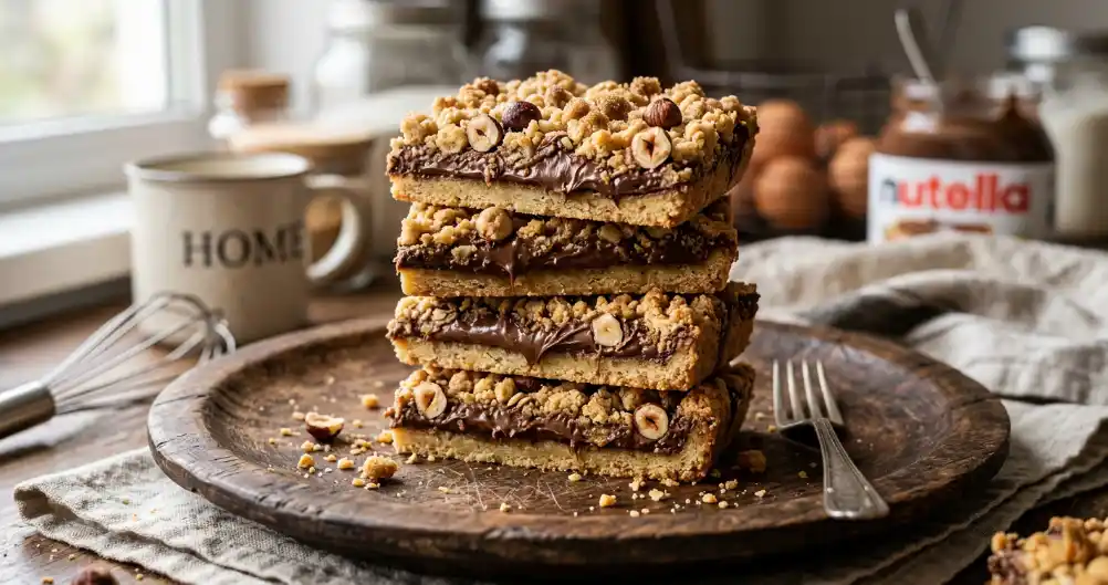 Nutella Crumble Bars (Easy & Delicious)