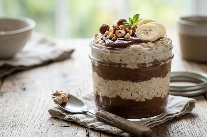 Nutella Overnight Oats (Creamy & Easy Breakfast)