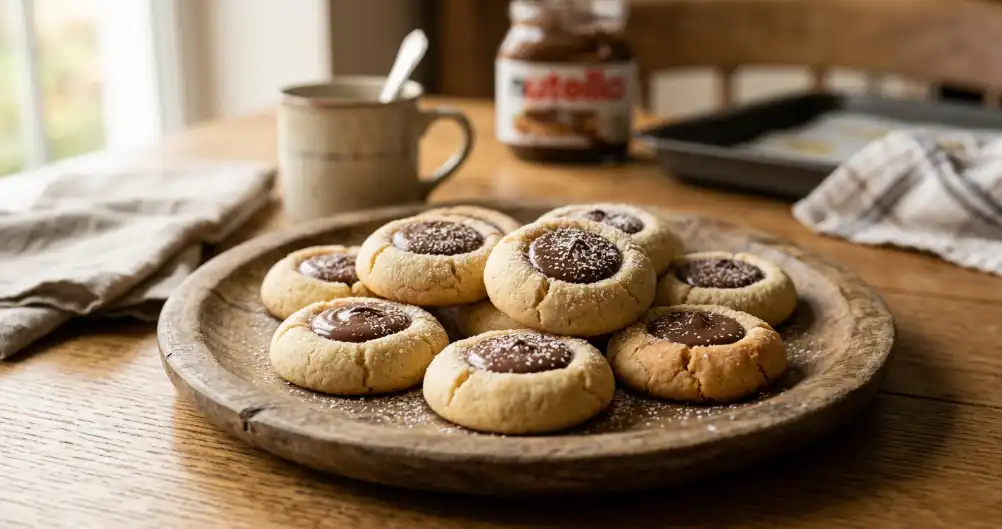 Nutella Thumbprint Cookies (Soft & Easy)