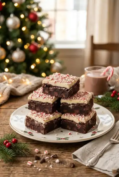 Peppermint Bark Brownies (Fudgy & Easy Holiday Dessert)1